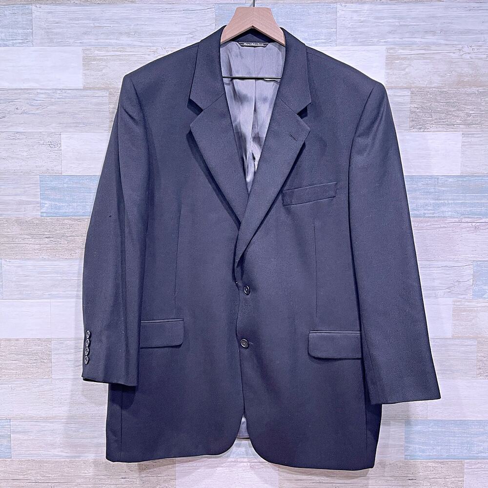 Jack Victor Pure Italian Cashmere Sport Coat Black Two Button Mens 46R